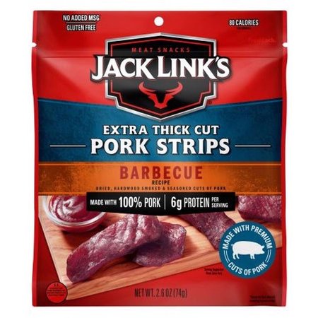 JACK LINKS Jerky Barbecue Pork Strip 2.6 oz Packet, 12PK 10000037757